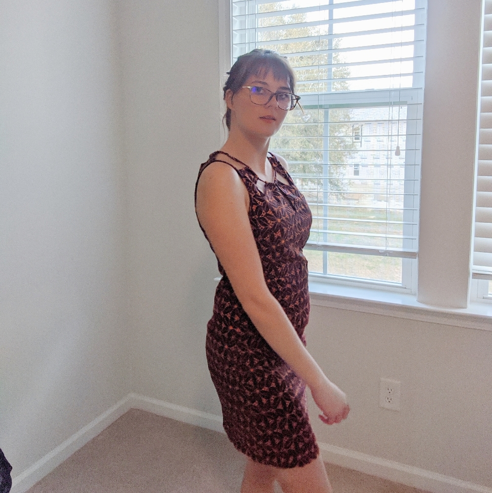 C. Luce key hole neckline blue bodycon dress - Picture 5 of 7
